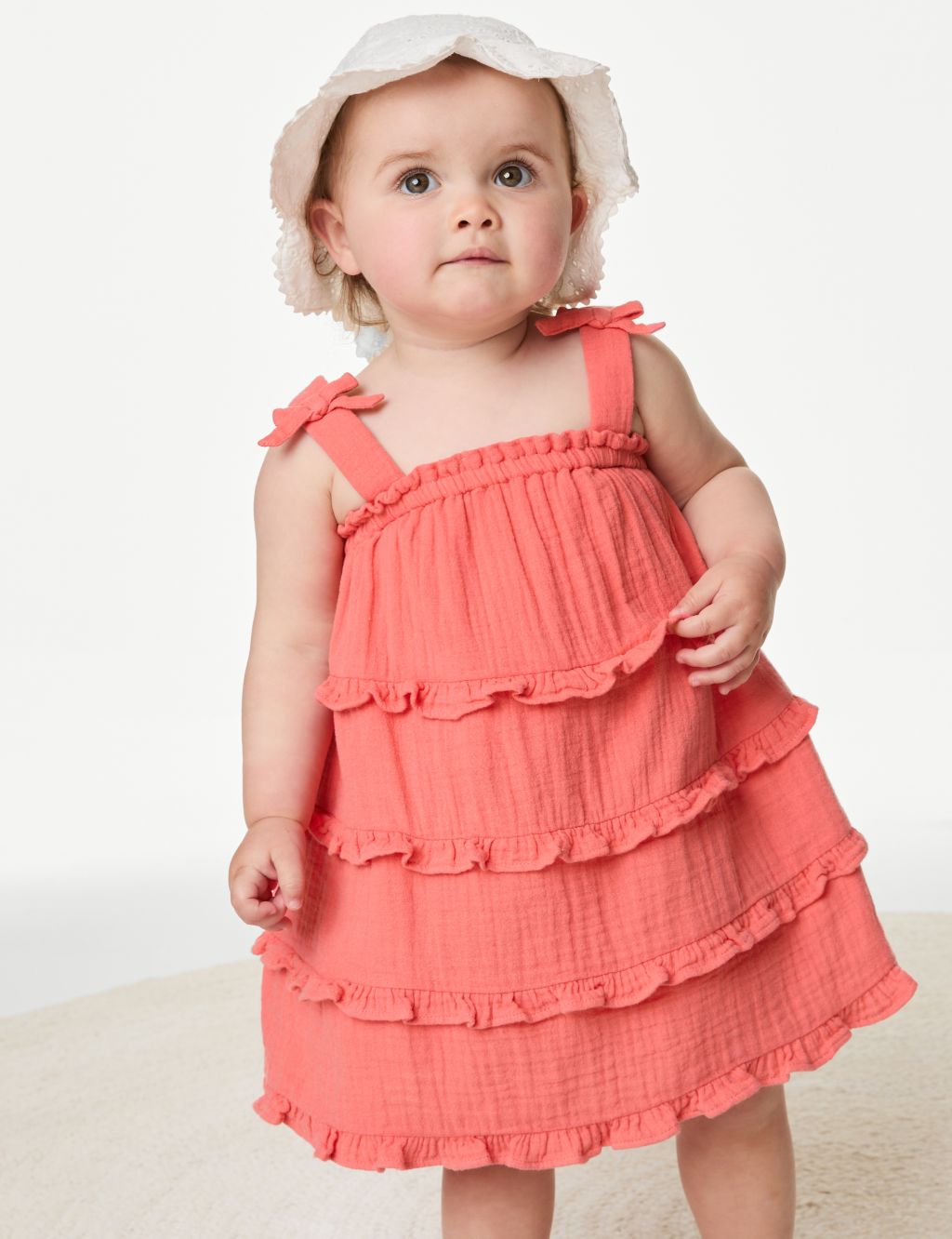 Pure Cotton Tiered Dress (0-3 Yrs) 3 of 5