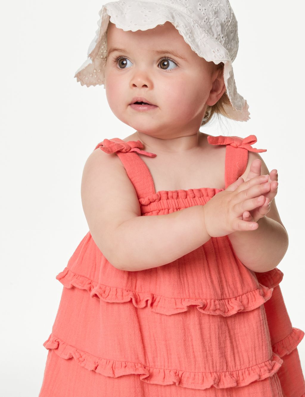 Pure Cotton Tiered Dress (0-3 Yrs) 5 of 5
