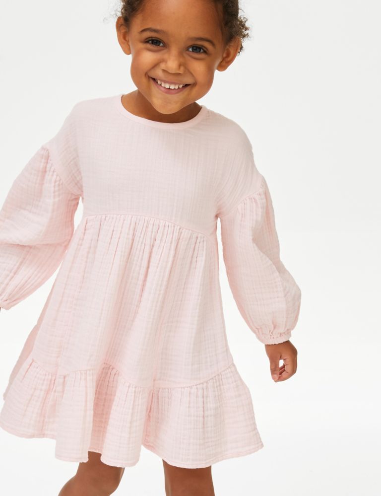 Pure Cotton Tiered Dress (2-8 Yrs) 4 of 5