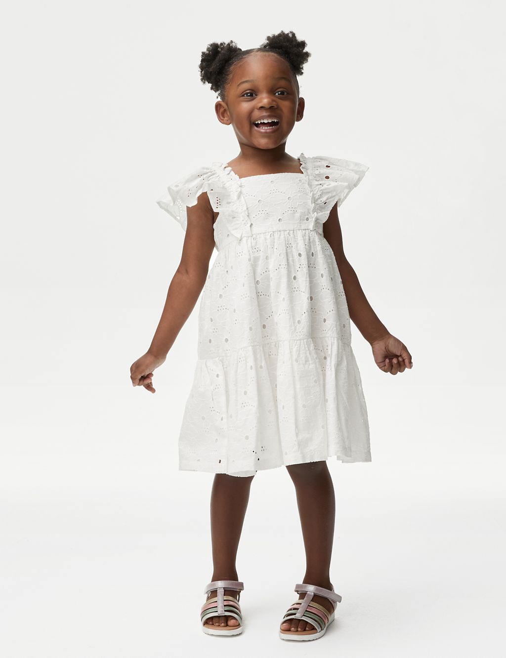 Pure Cotton Tiered Dress (2-8 Yrs) 2 of 5