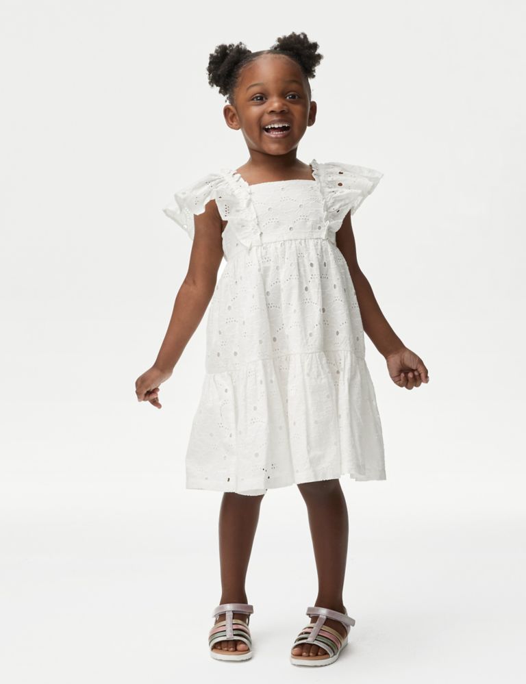 Pure Cotton Tiered Dress (2-8 Yrs) 1 of 5