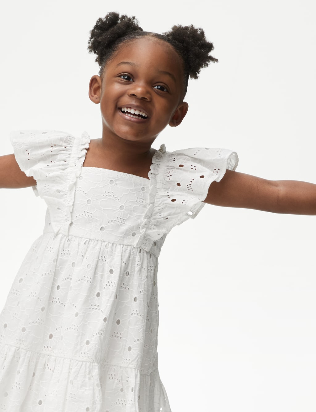 Pure Cotton Tiered Dress (2-8 Yrs) | M&S Collection | M&S