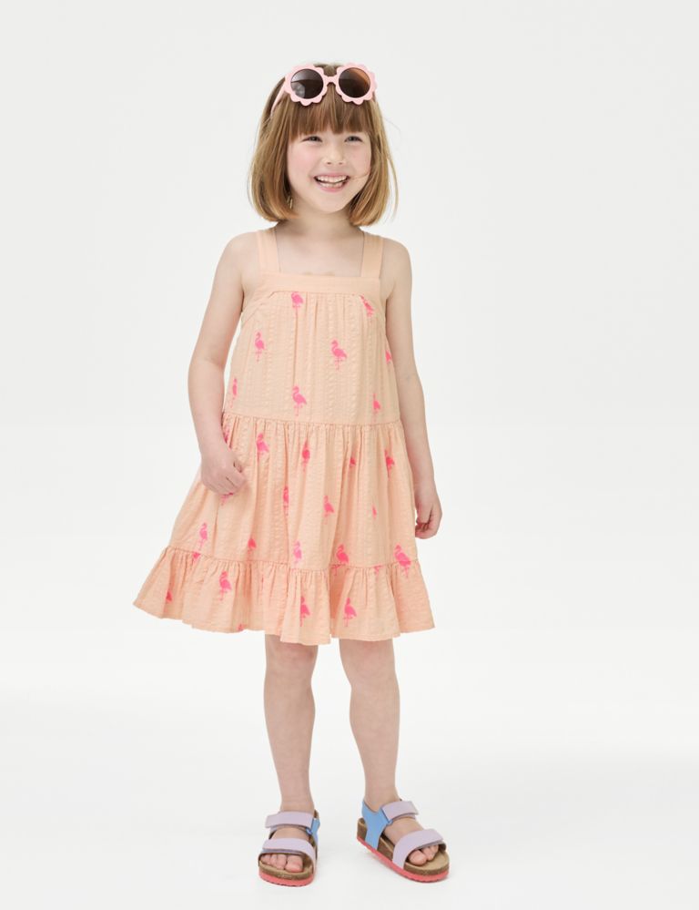 Pure Cotton Tiered Dress (2-8 Yrs) 3 of 4