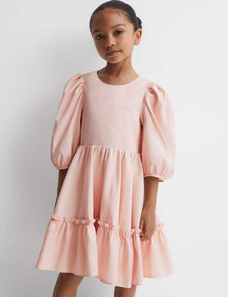 Pure Cotton Tiered Dress (4-14 Yrs) 1 of 4
