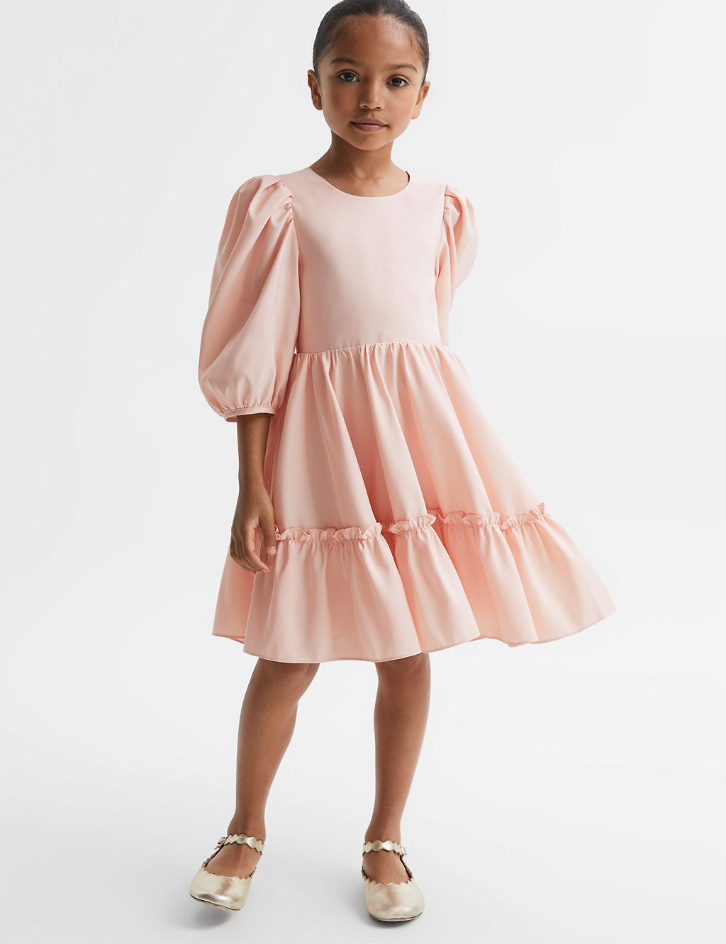 Pure Cotton Tiered Dress (4-14 Yrs) 2 of 4