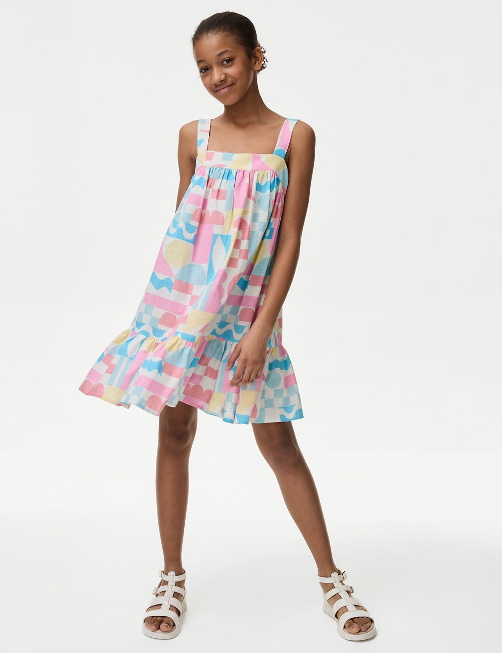Pure Cotton Tiered Dress (6-16 Yrs) 2 of 5