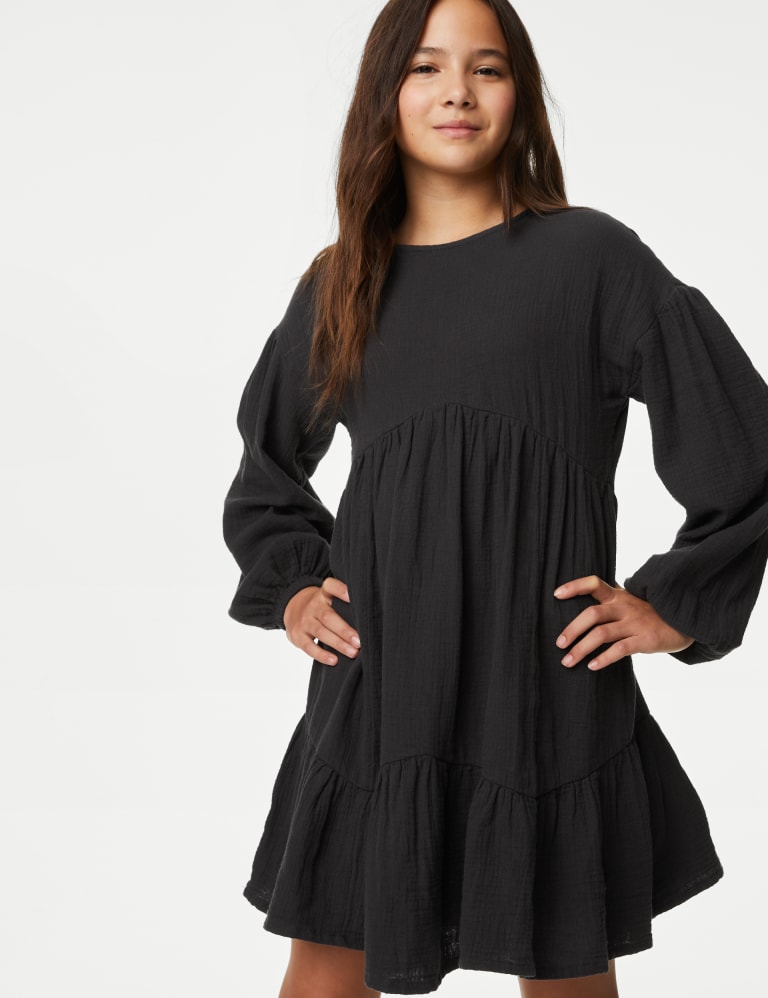 Pure Cotton Tiered Dress 6 16 Yrs