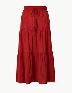 Pure Cotton Tiered Maxi Skirt Image 2 of 5