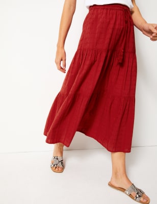 Mosier tiered maxi outlet skirt