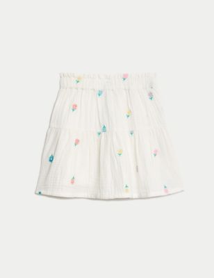 Pure Cotton Tiered Skirt (2-8 Yrs) Image 2 of 6