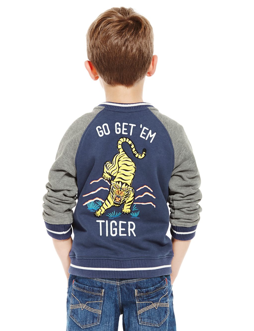 Pure Cotton Tiger Appliqué Sweatshirt (1-7 Years) 2 of 3