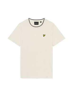 Pure Cotton Tipped Neck T-Shirt Image 2 of 5