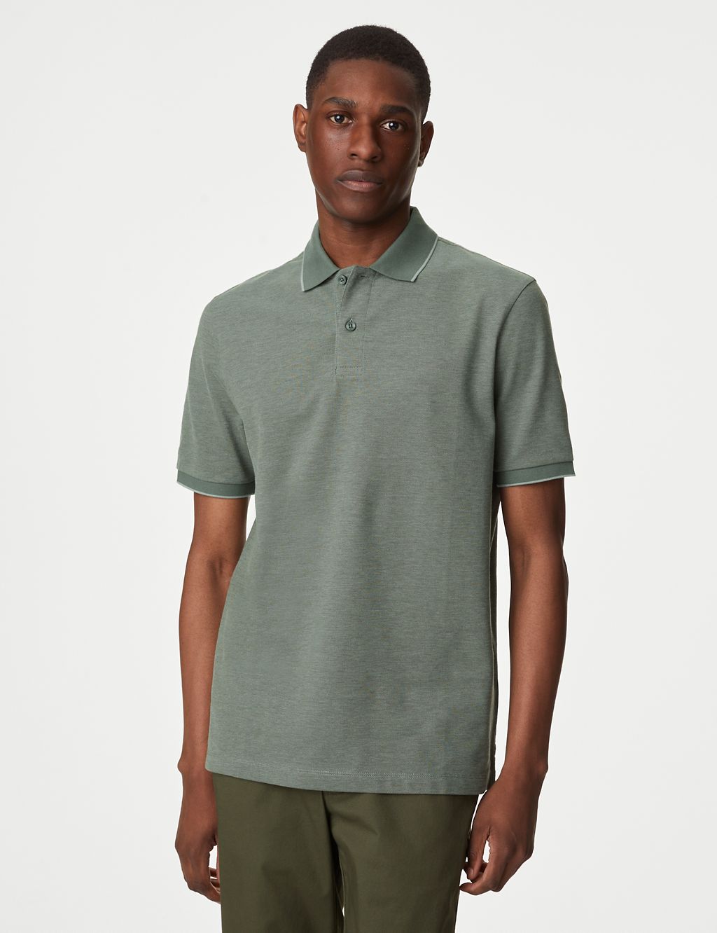 Pure Cotton Tipped Pique Shirt 3 of 5