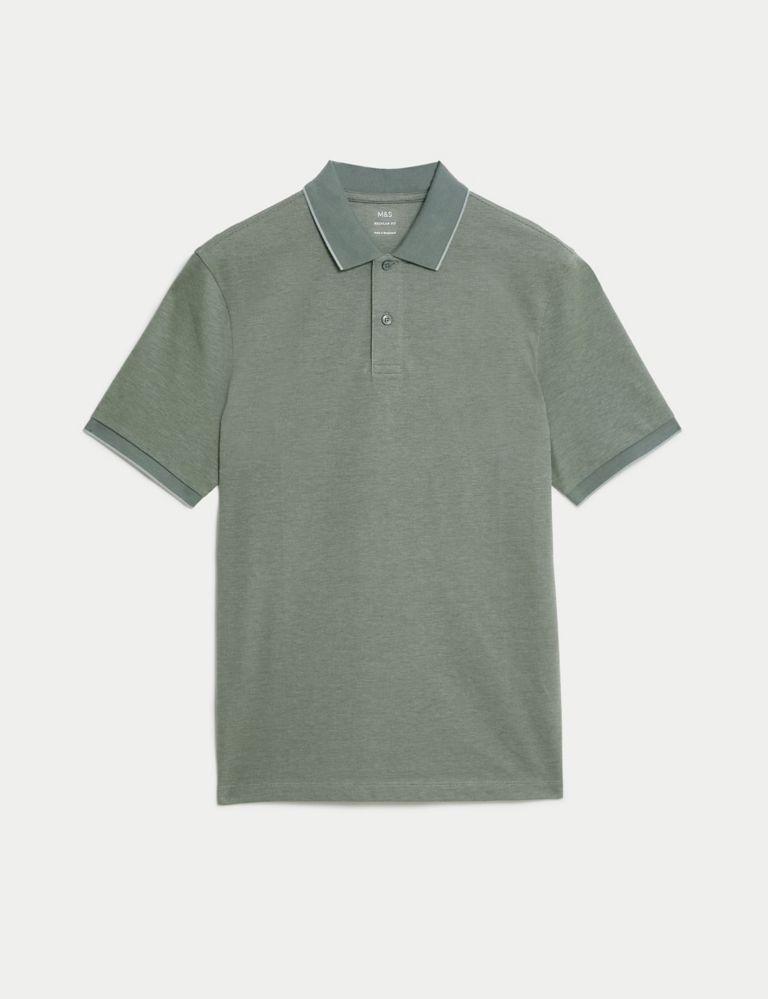 Pure Cotton Tipped Pique Shirt 2 of 5