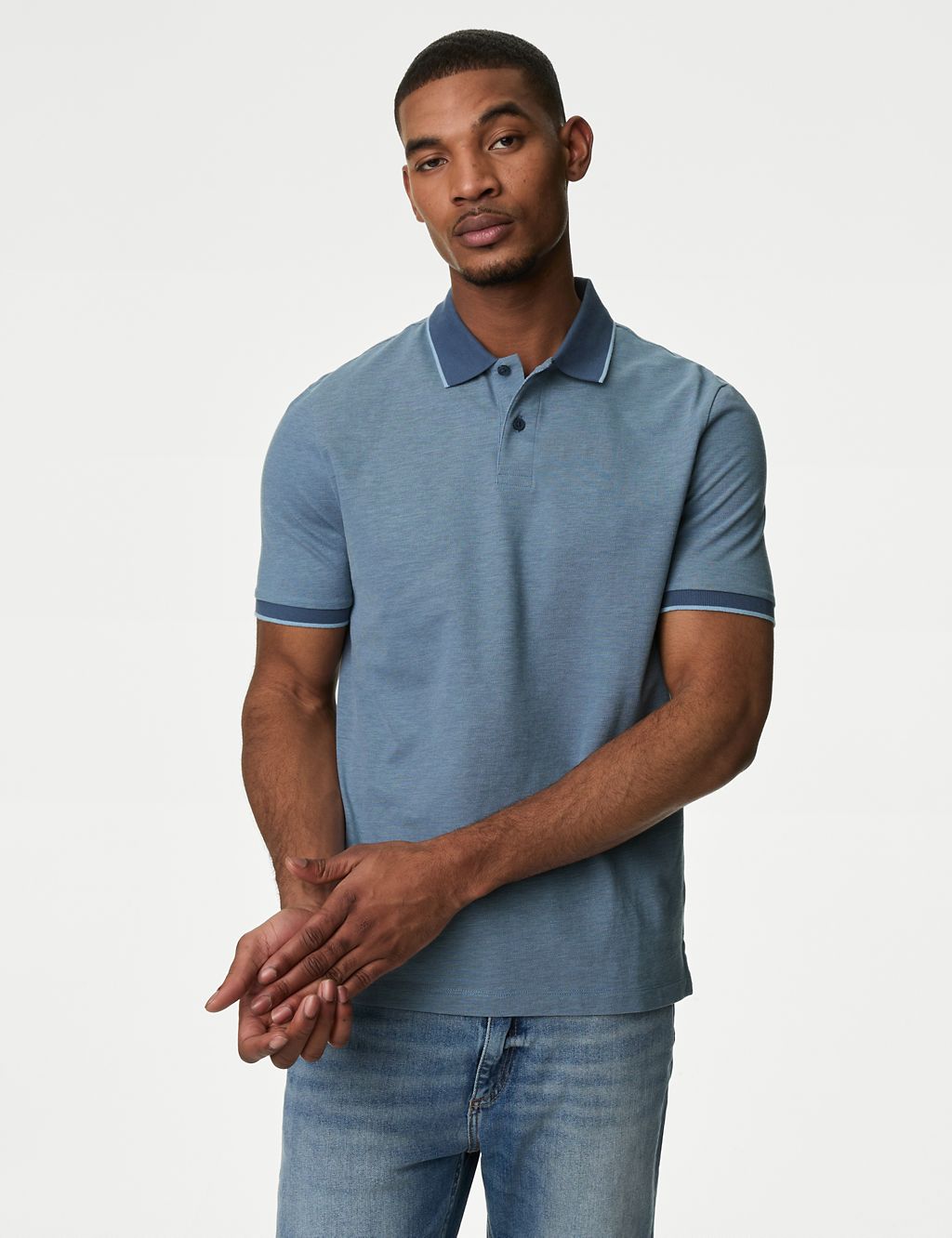 Pure Cotton Tipped Pique Shirt 3 of 5
