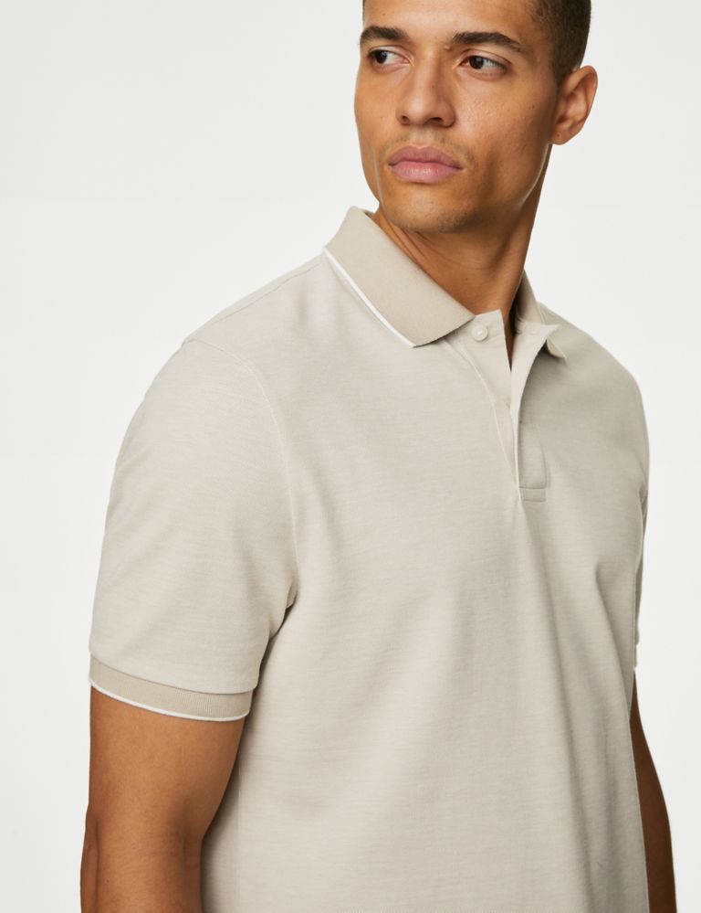 Pure Cotton Tipped Pique Shirt 4 of 5