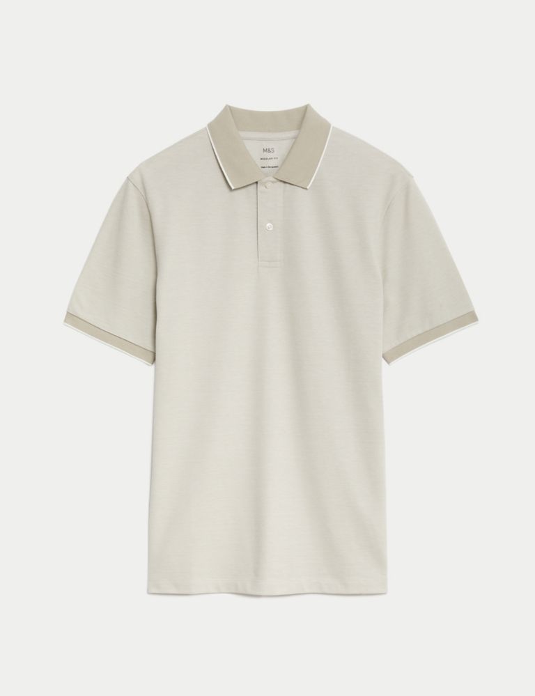 Pure Cotton Tipped Pique Shirt 2 of 5