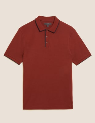 Pure Cotton Tipped Polo Shirt Image 2 of 6