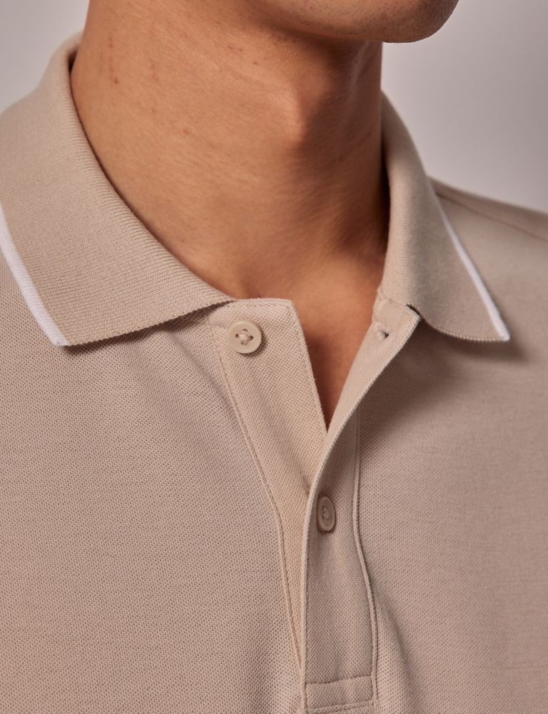Pure Cotton Tipped Polo Shirt 4 of 5