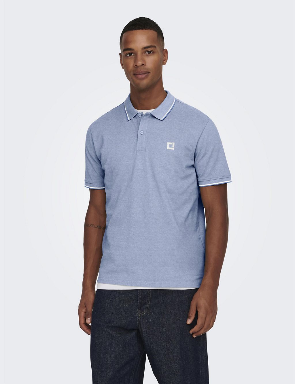 Pure Cotton Tipped Polo Shirt 3 of 4