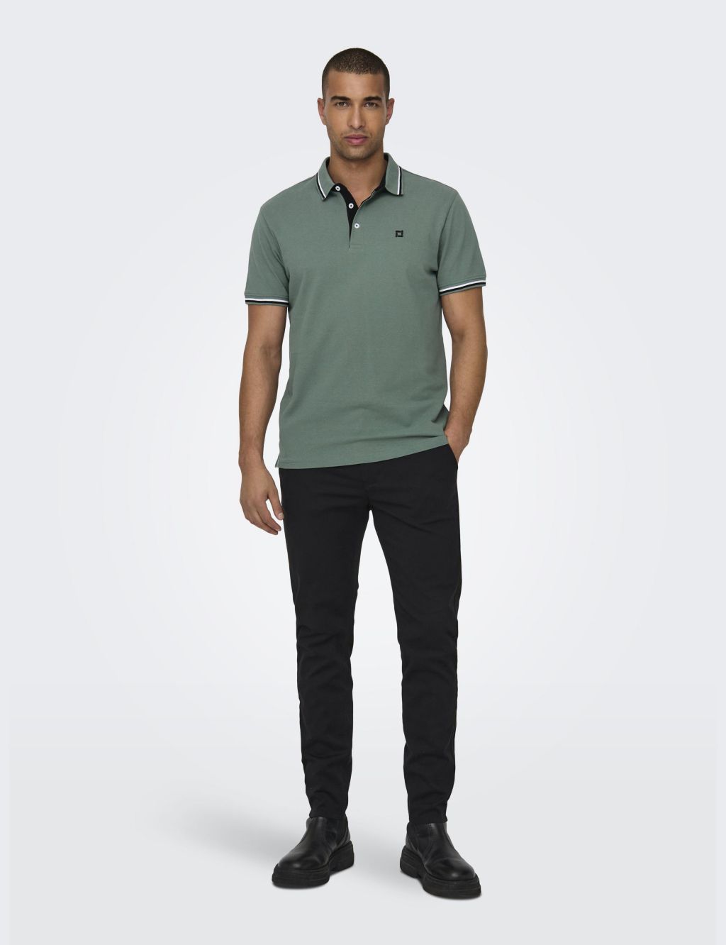 Pure Cotton Tipped Polo Shirt 2 of 7