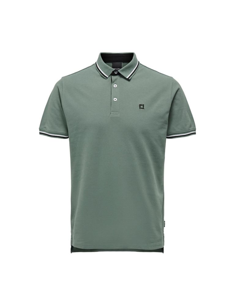 Pure Cotton Tipped Polo Shirt 2 of 7