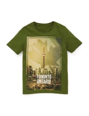 Pure Cotton Toronto Ontario T-Shirt (5-14 Years) Image 1 of 1