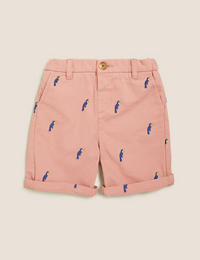 Pure Cotton Toucan Chino Shorts (2-7 Yrs) Image 2 of 5