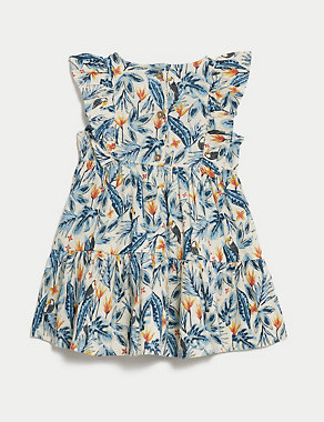 Pure Cotton Toucan Dress (0-3 Yrs) Image 2 of 3