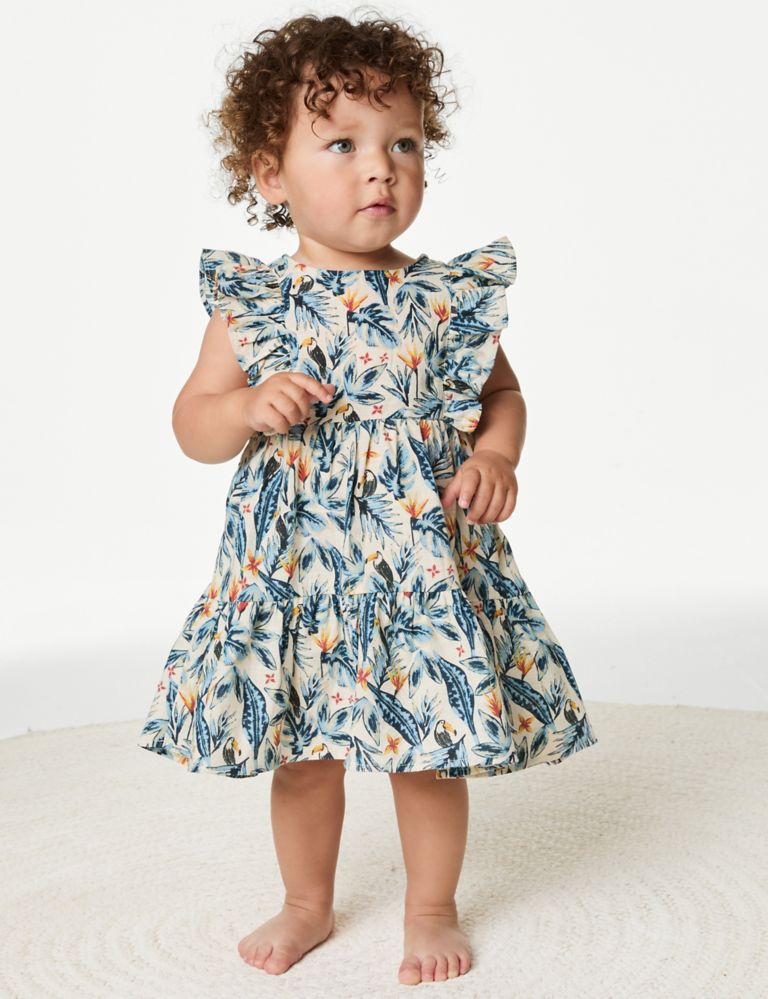 Pure Cotton Toucan Dress (0-3 Yrs) 1 of 5