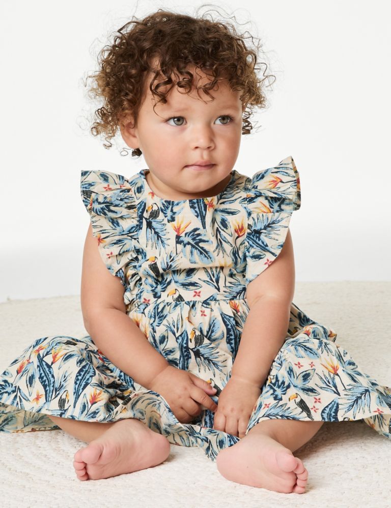 Pure Cotton Toucan Dress (0-3 Yrs) 5 of 6