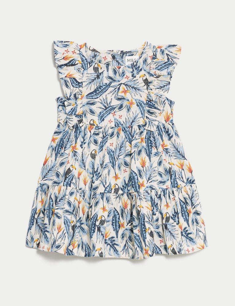 Pure Cotton Toucan Dress (0-3 Yrs) 1 of 3