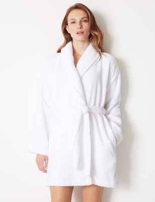 Pure Cotton Towelling Short Dressing Gown M S Collection M S