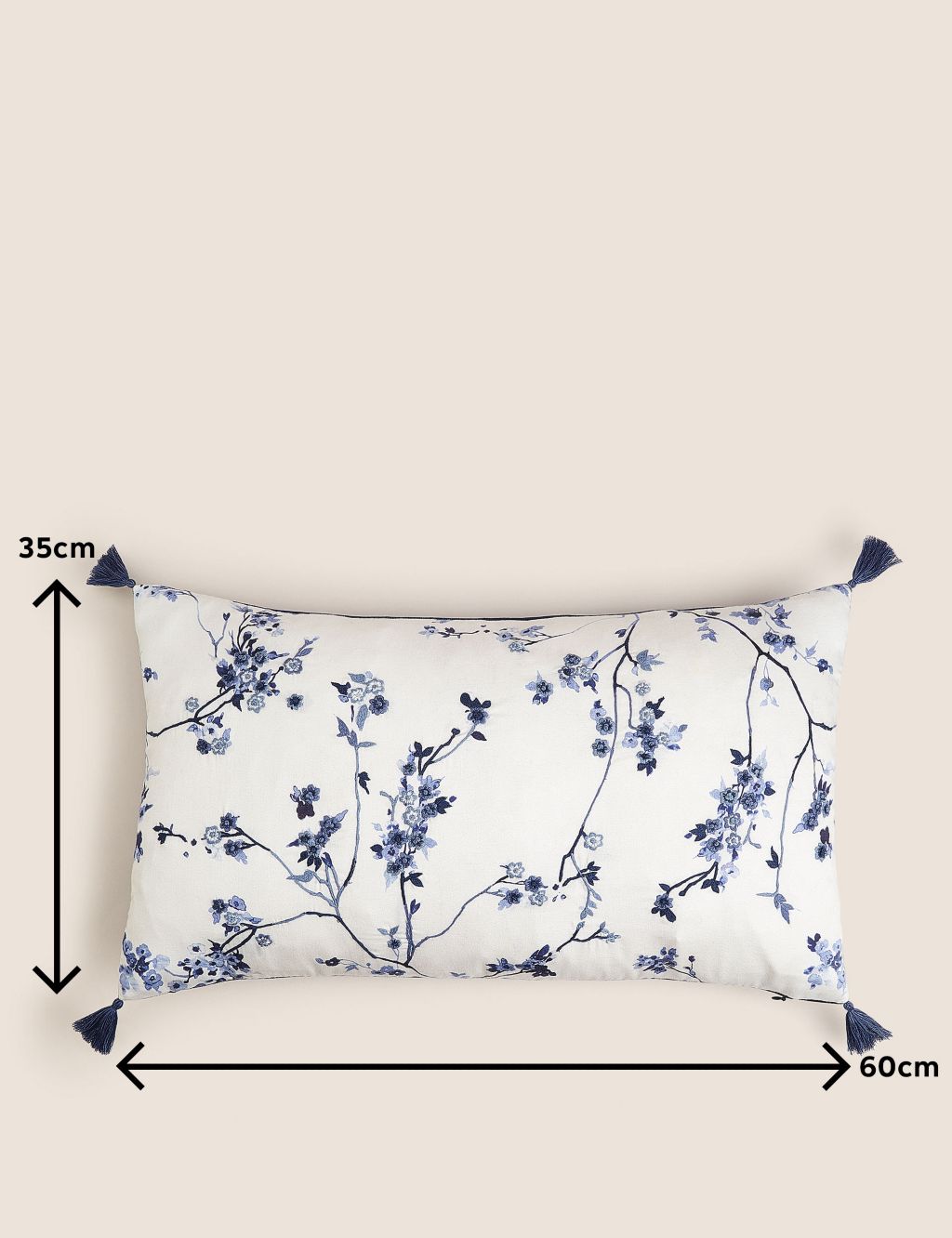 Pure Cotton Trailing Cherry Blossom Bolster Cushion 5 of 7