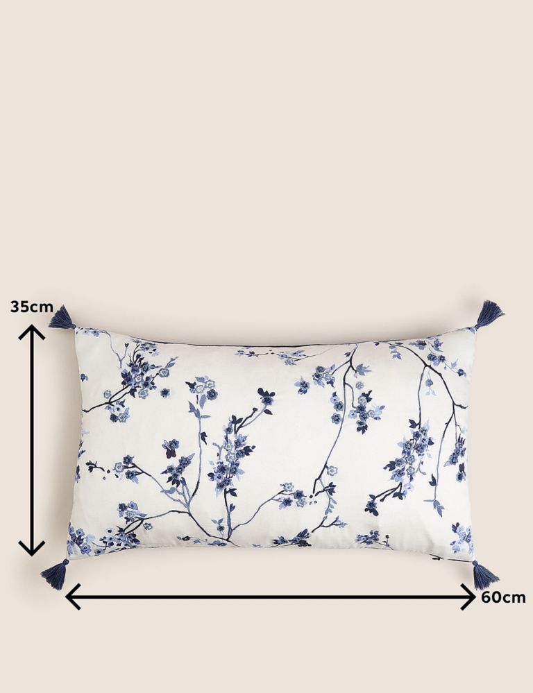 Pure Cotton Trailing Cherry Blossom Bolster Cushion 7 of 7