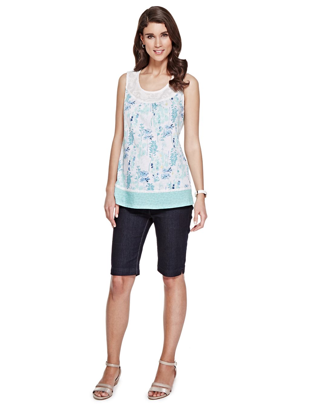 Pure Cotton Trailing Floral Top 4 of 5