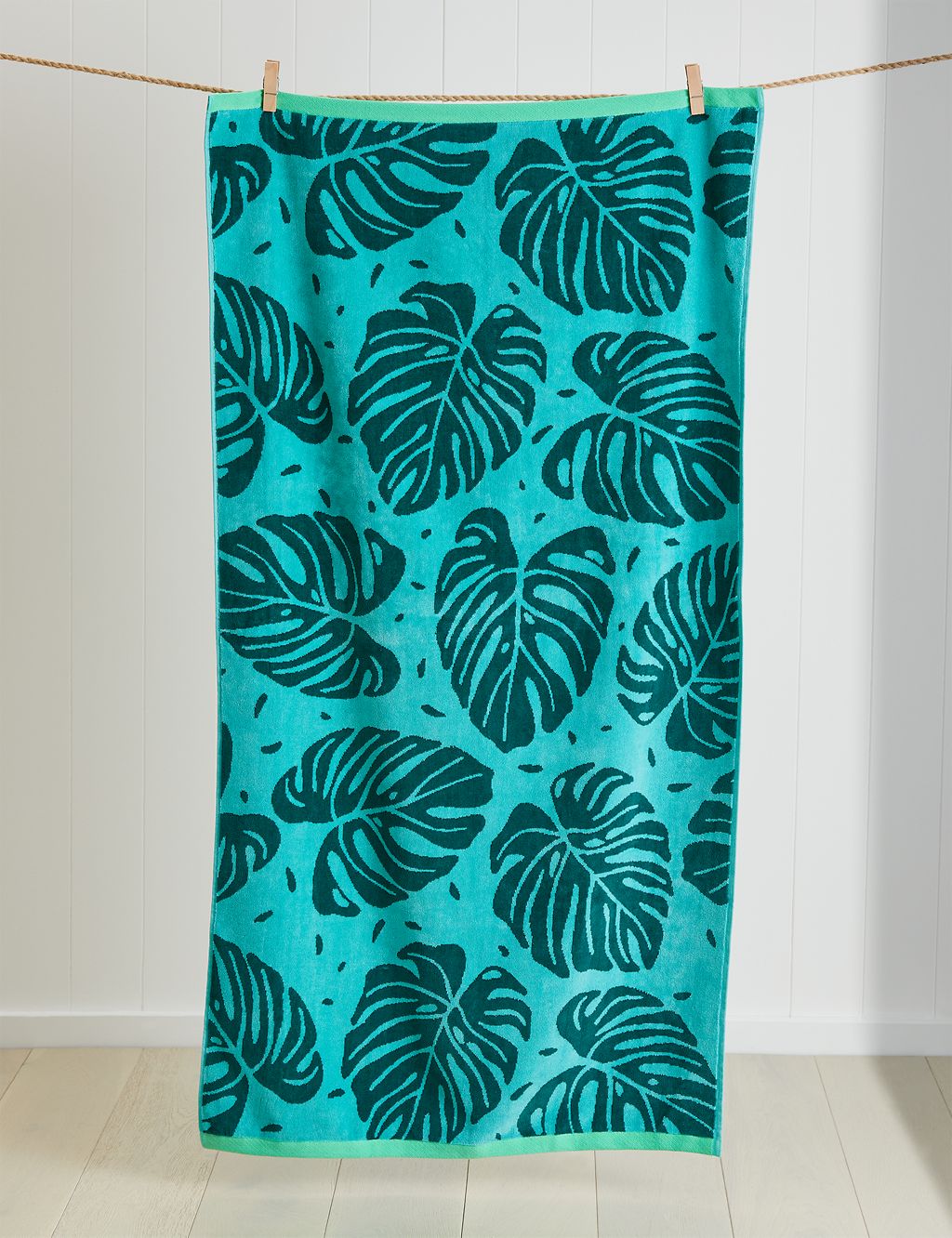 Pure Cotton Tropical Leaf Beach Towel 3 of 5