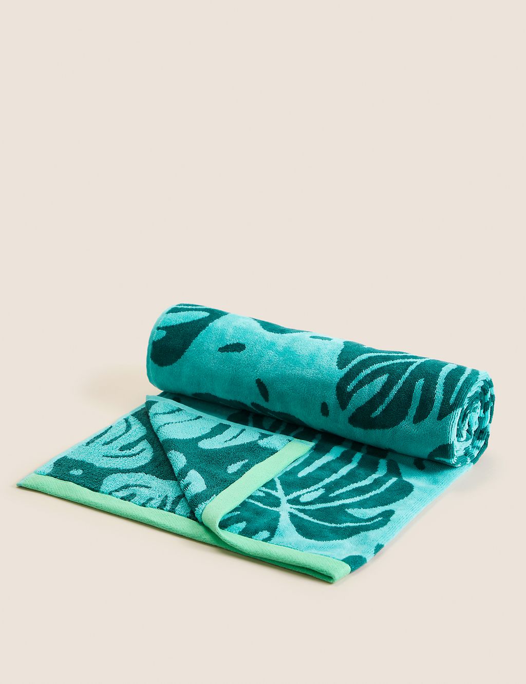 Pure Cotton Tropical Leaf Beach Towel 2 of 5