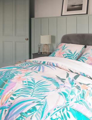 Pure Cotton Tropical Palm Bedding Set M S, Duvet Covers For Teenage Girl Uk