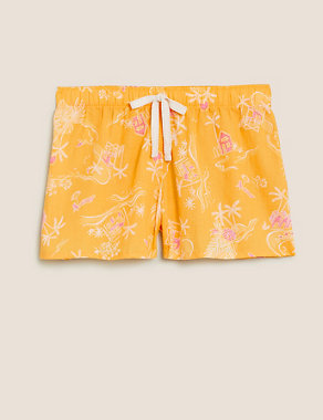 Pure Cotton Tropical Print Shorts Image 2 of 4