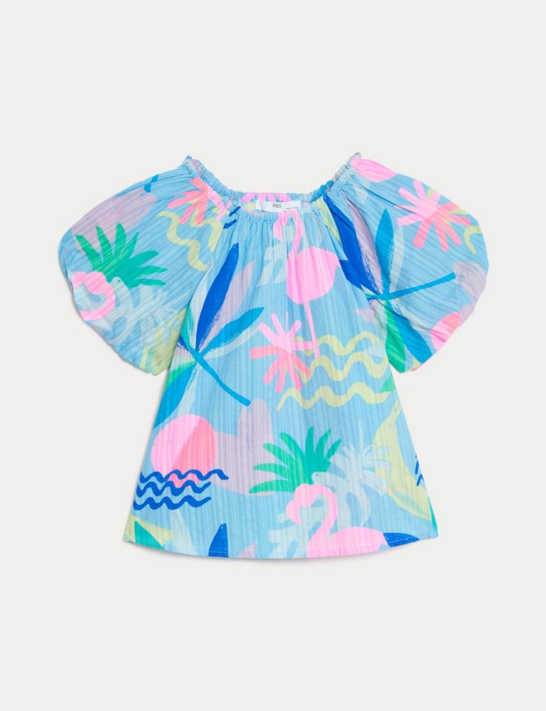 Pure Cotton Tropical Print Top (2-8 Yrs) 3 of 6