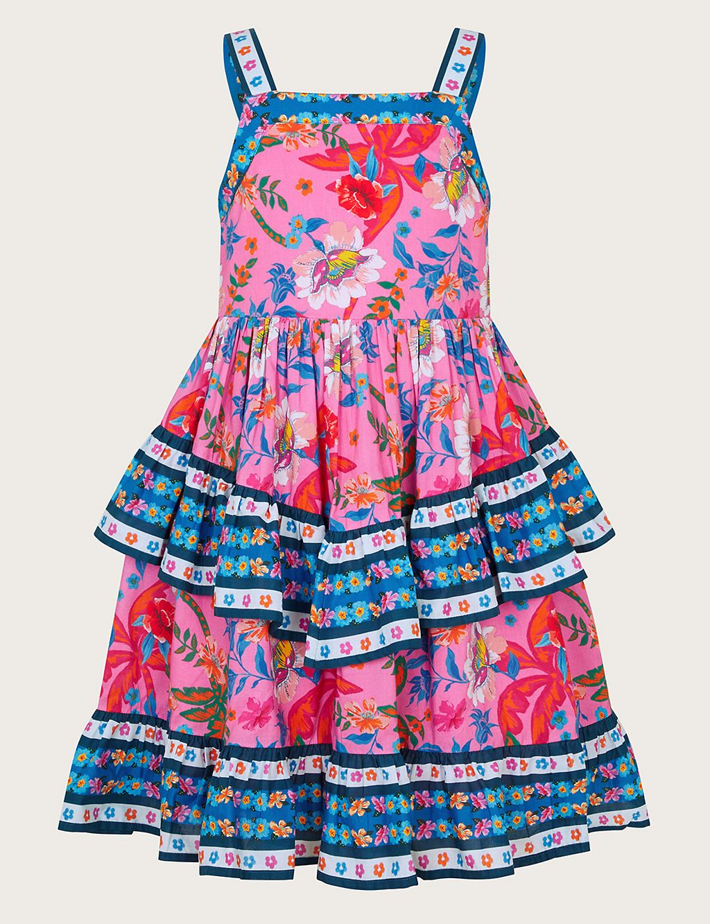 Pure Cotton Tropical Tiered Dress (3-15 Yrs) 3 of 3