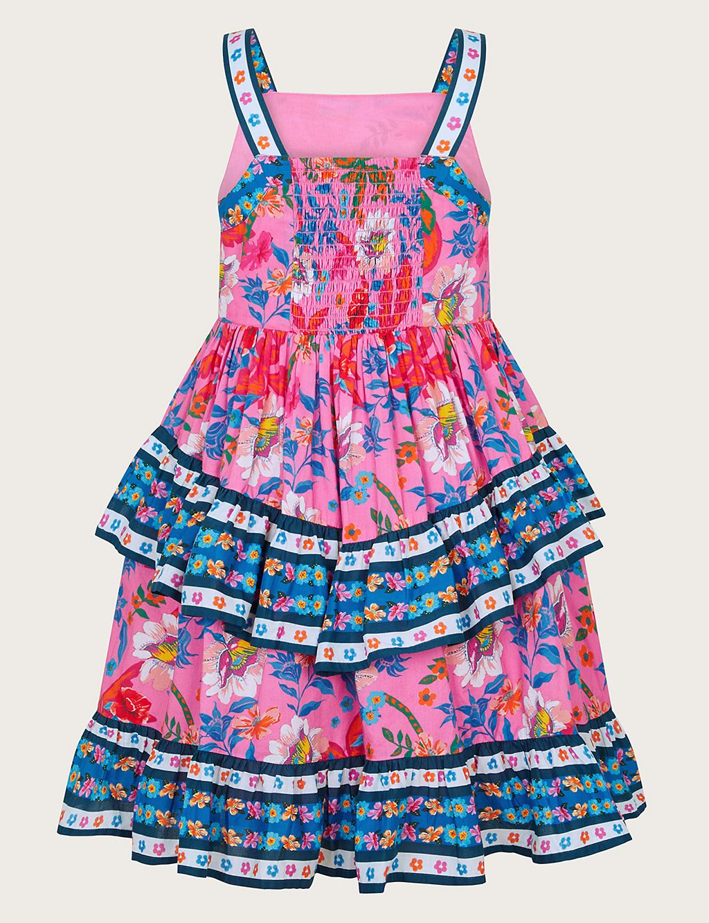 Pure Cotton Tropical Tiered Dress (3-15 Yrs) 1 of 3