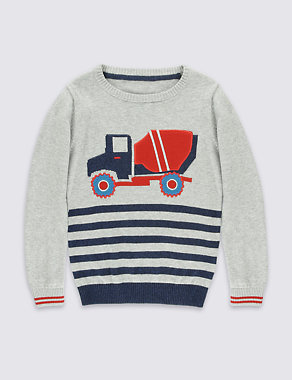Pure Cotton Truck Jumper (1-7 Years) Image 2 of 3