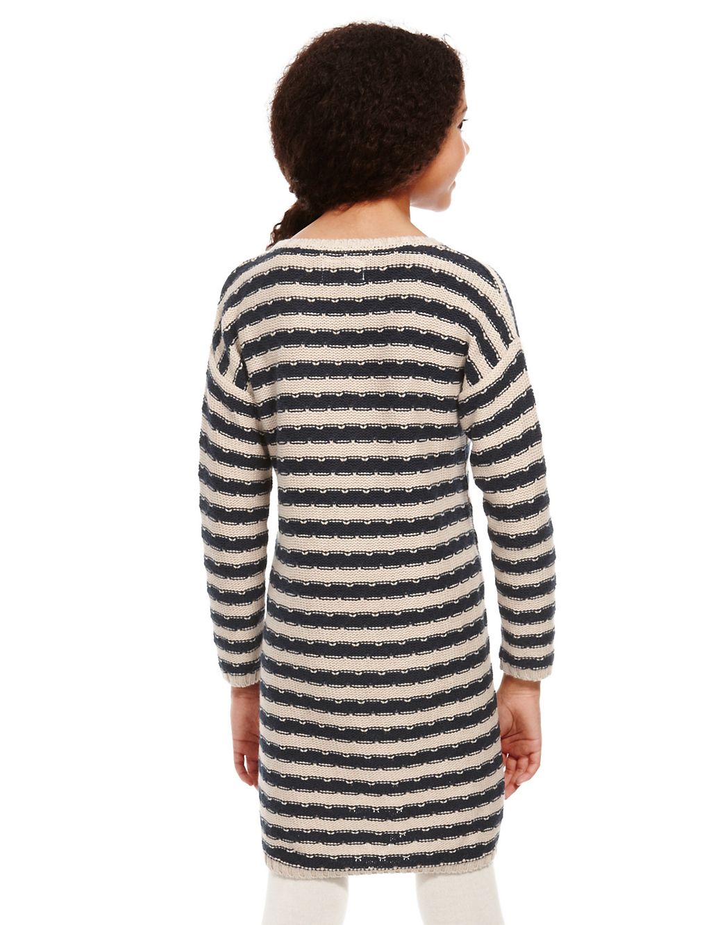 Pure Cotton Tuck Striped Knitted Dress 4 of 5