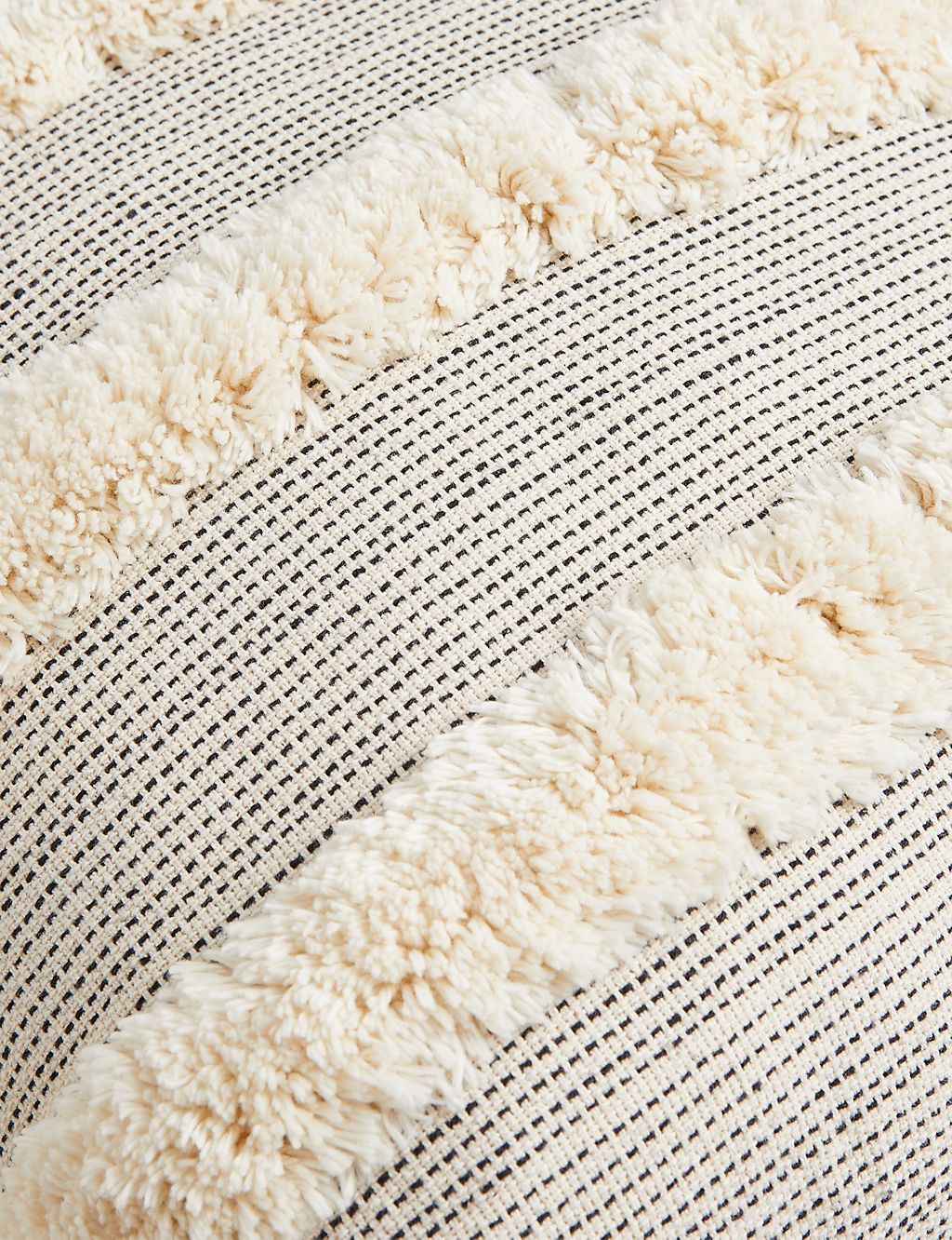 Pure Cotton Tufted Tassel Stripe Cushion 4 of 6