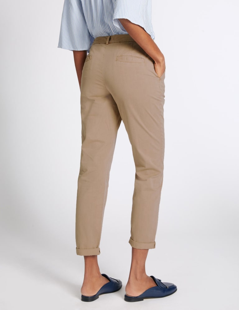 Zara women pants chino slim mid rise 9632/046/710 beige sz US 2