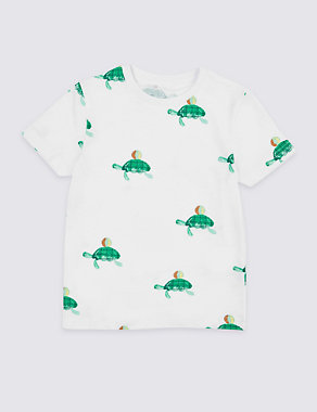 Pure Cotton Turtle T-Shirt (3 Months - 7 Years) Image 2 of 3