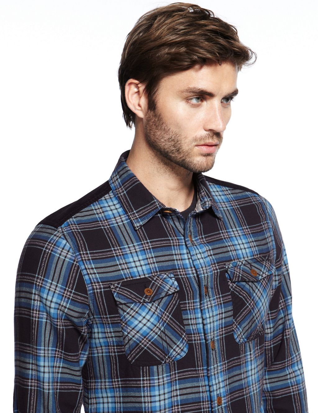 Pure Cotton Twill Checked Shirt 5 of 6