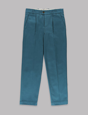 Pure Cotton Twill Chino Trousers (5-14 Years) Image 2 of 3